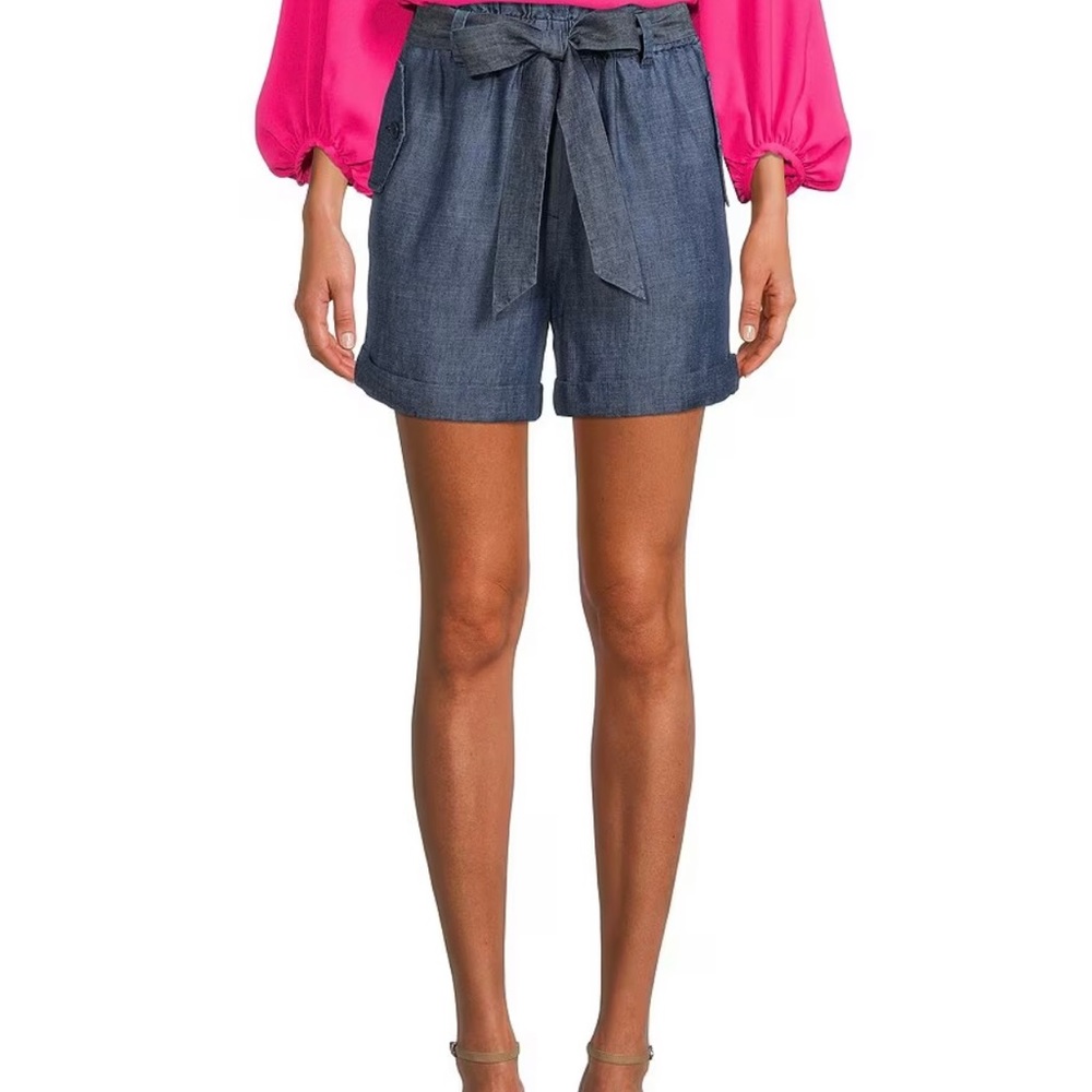 Trina Turk Serenity Woven Paperbag Tie High Waisted Shorts